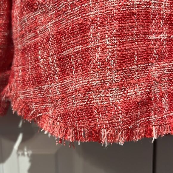 Zara‎ Pink/White Tweed Woven Shirt Shacket Size S - Picture 5 of 12